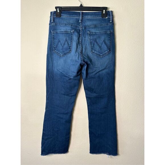 MOTHER Denim The Insider High Rise Crop Step Fray Bootcut Jeans in Tongue and Ch - Picture 6 of 14